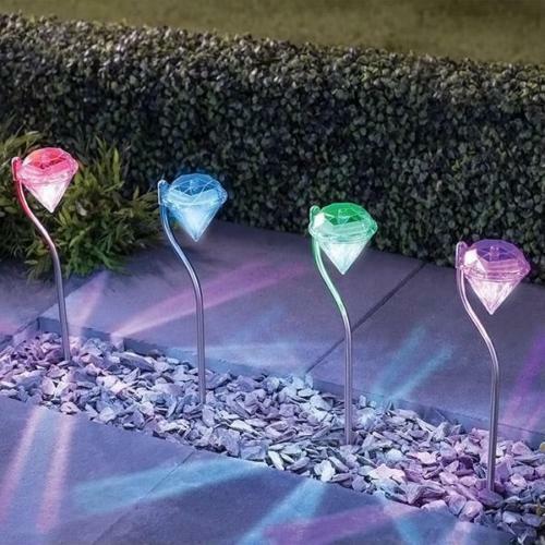 GemGlow Solar Diamond Garden Light – Colour - Changing LED for Outdoor Decor - Demuva