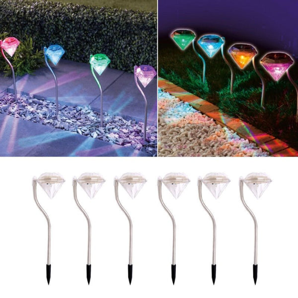 GemGlow Solar Diamond Garden Light – Colour - Changing LED for Outdoor Decor - Demuva