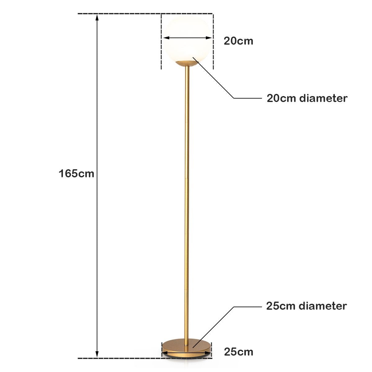 Globe Lamp Cover Floor Lamp with Acrylic Lampshade - Demuva