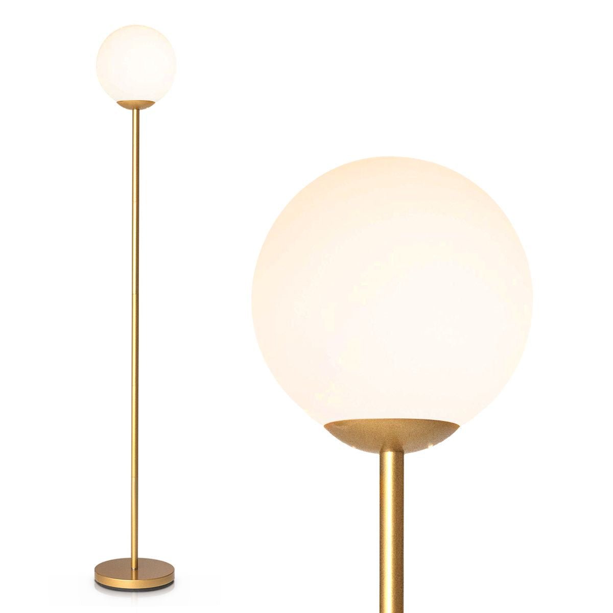 Globe Lamp Cover Floor Lamp with Acrylic Lampshade - Demuva