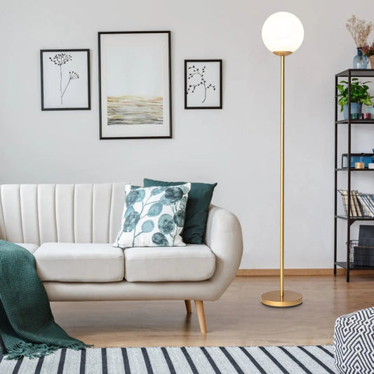 Globe Lamp Cover Floor Lamp with Acrylic Lampshade - Demuva