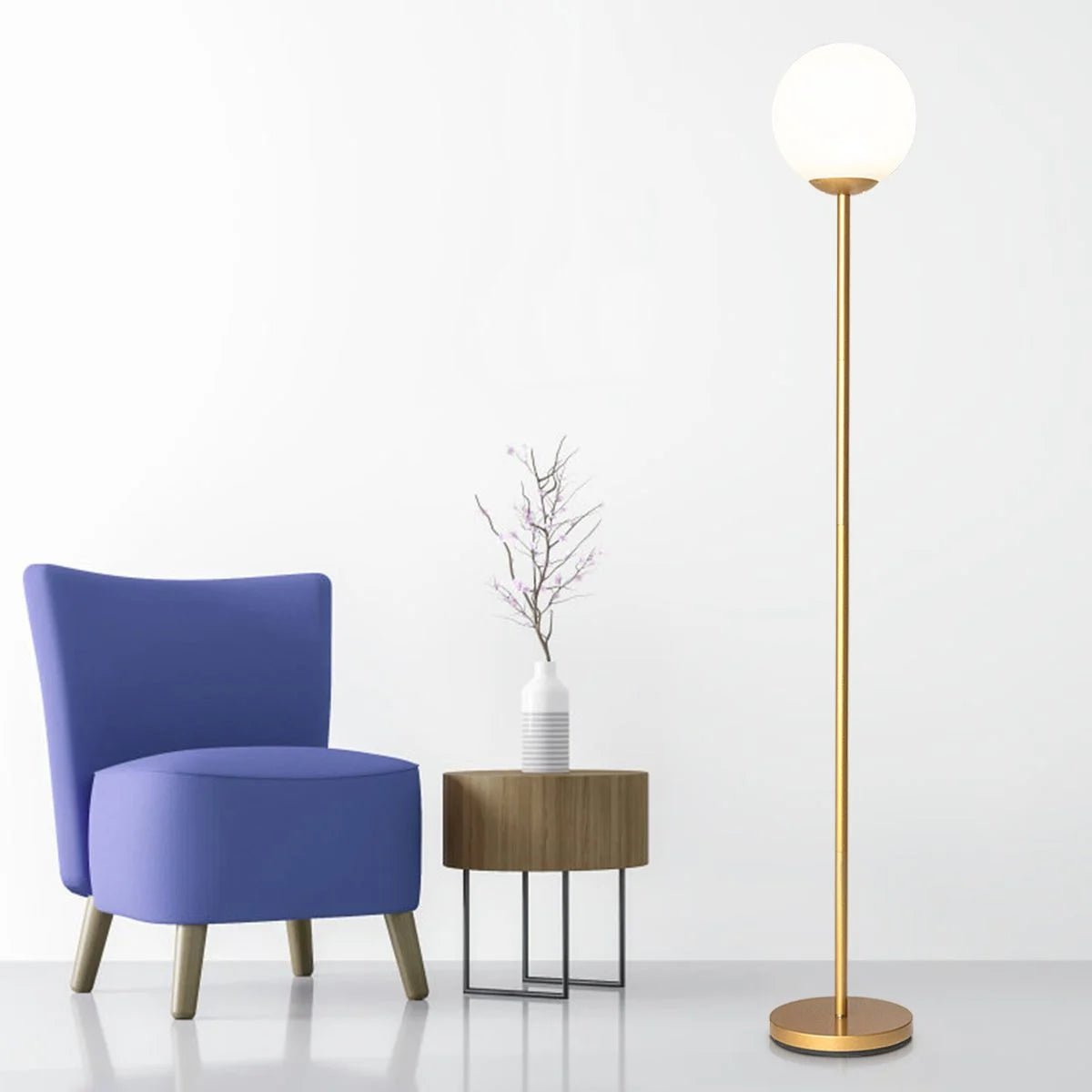 Globe Lamp Cover Floor Lamp with Acrylic Lampshade - Demuva