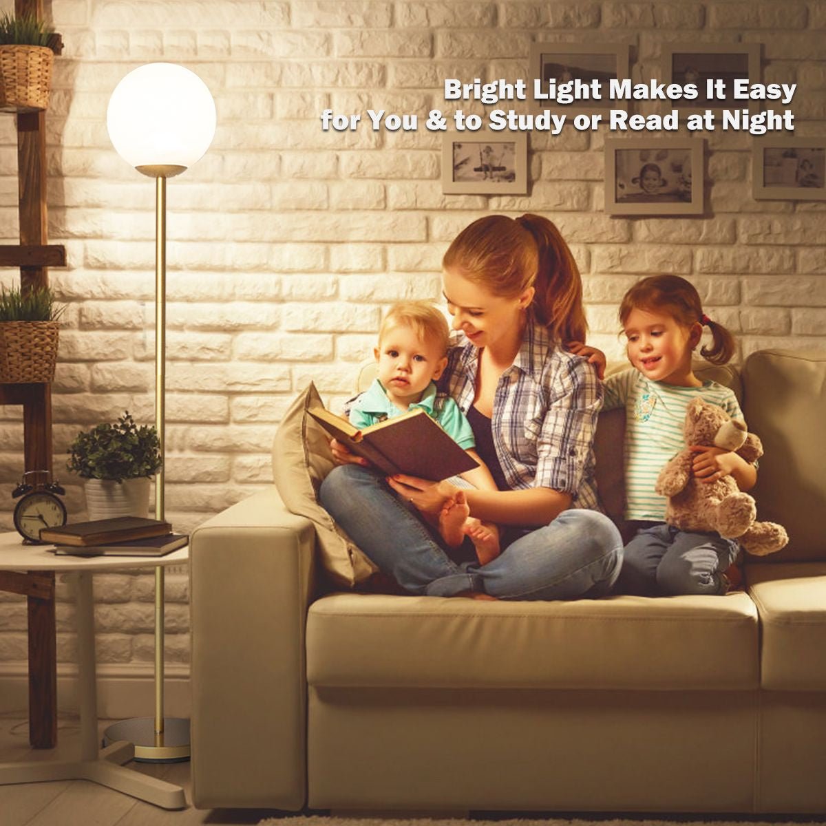 Globe Lamp Cover Floor Lamp with Acrylic Lampshade - Demuva
