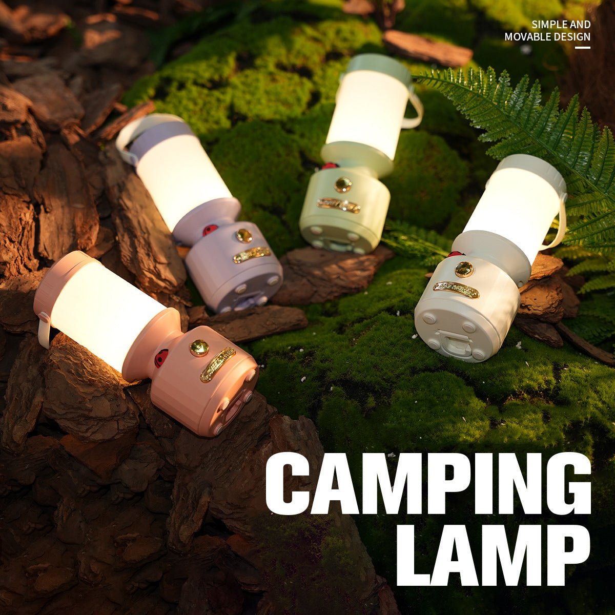 GlowBug Portable Camping Light – Retro Rechargeable Lamp for Outdoors & Emergencie - Demuva