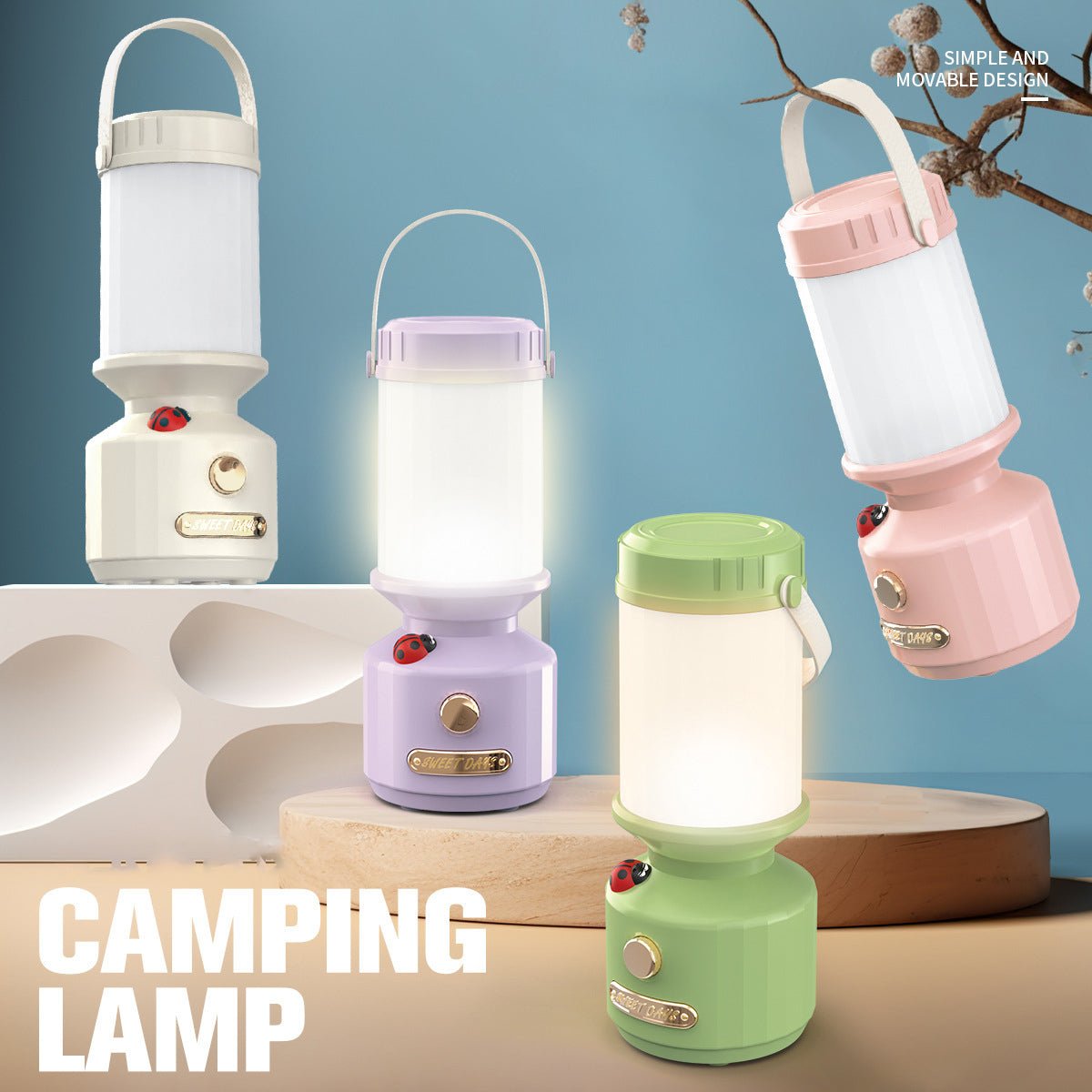 GlowBug Portable Camping Light – Retro Rechargeable Lamp for Outdoors & Emergencie - Demuva