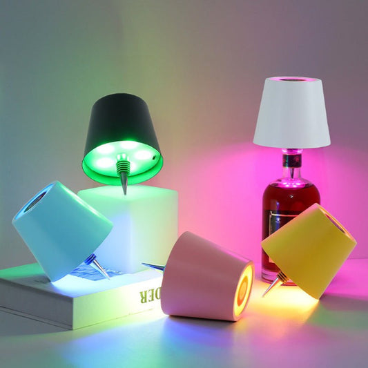 GlowPour Wine Bottle Table Lamp – Rechargeable Plug - In Bottle Light - Demuva