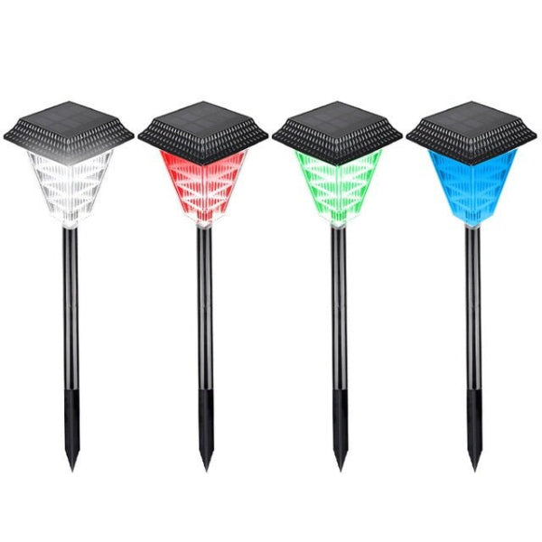 GlowTrek Solar Garden Light – Multi - Colour LED with Light Sensor & IP65 Waterproofing - Demuva