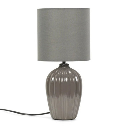 Grey Fluted Table Lamp - Demuva