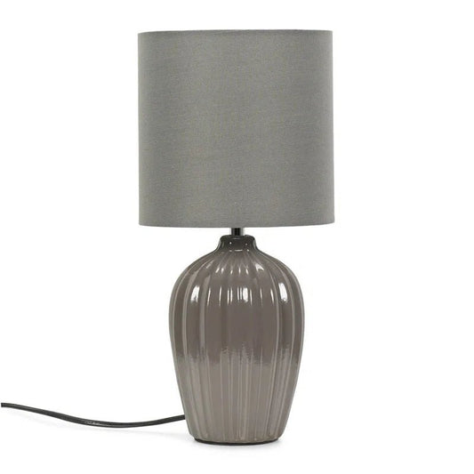 Grey Fluted Table Lamp - Demuva