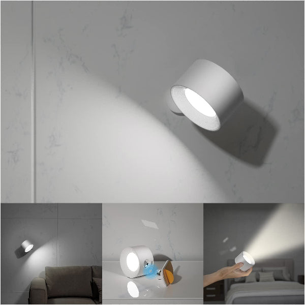HaloFix Touch Wall Sconce – Magnetic, Dimmable LED with Adhesive or Screw Mount - Demuva
