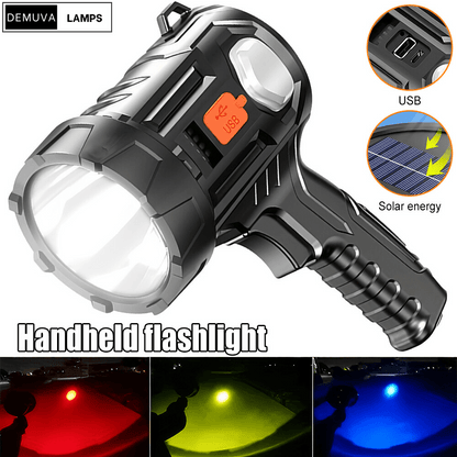 Handheld LED Spotlight Rechargeable Camping Hunting Flashlight Torch Spot Light - Demuva