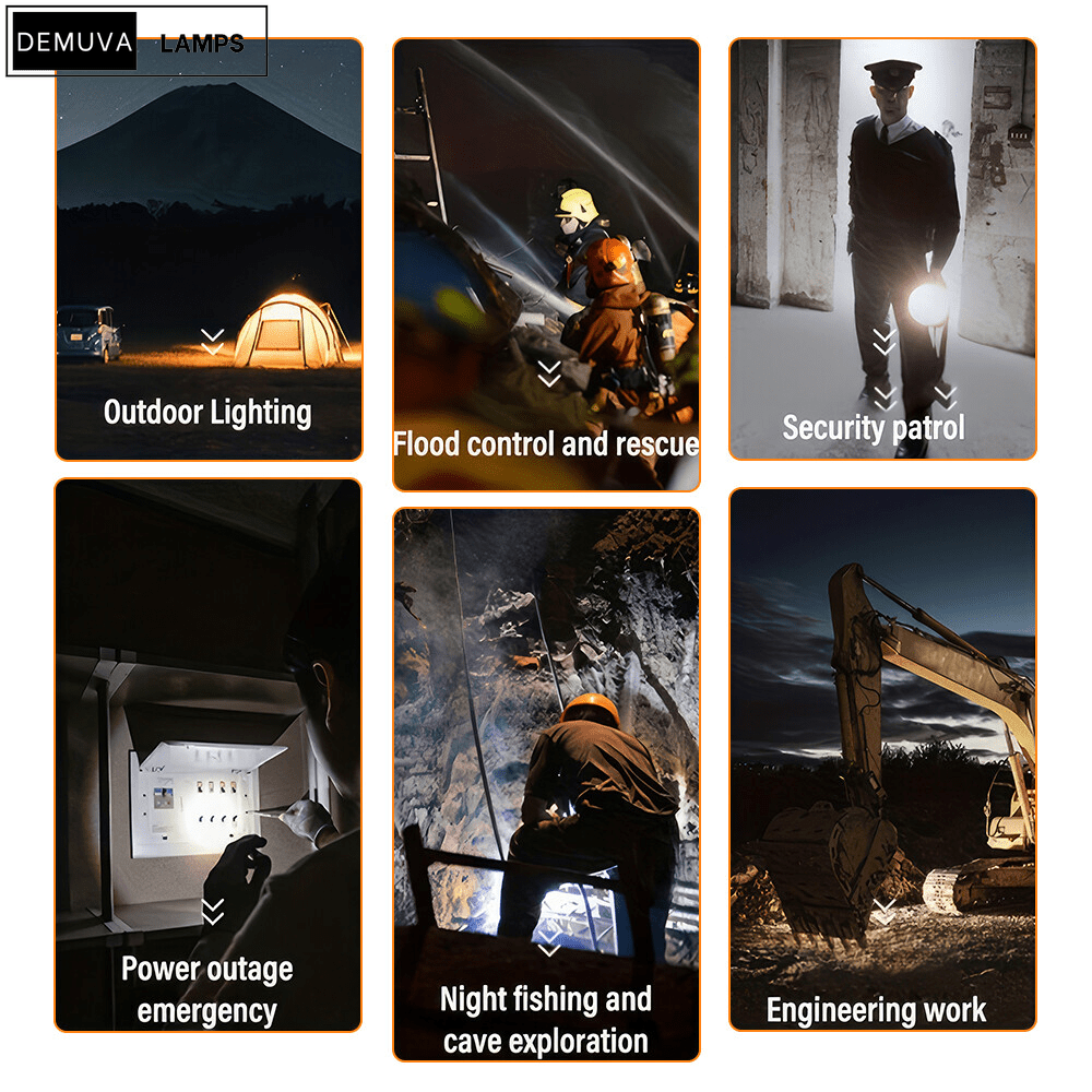 Handheld LED Spotlight Rechargeable Camping Hunting Flashlight Torch Spot Light - Demuva