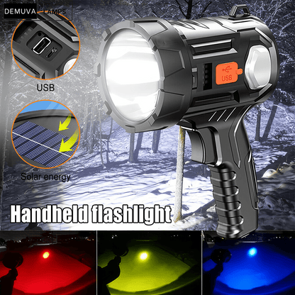 Handheld LED Spotlight Rechargeable Camping Hunting Flashlight Torch Spot Light - Demuva