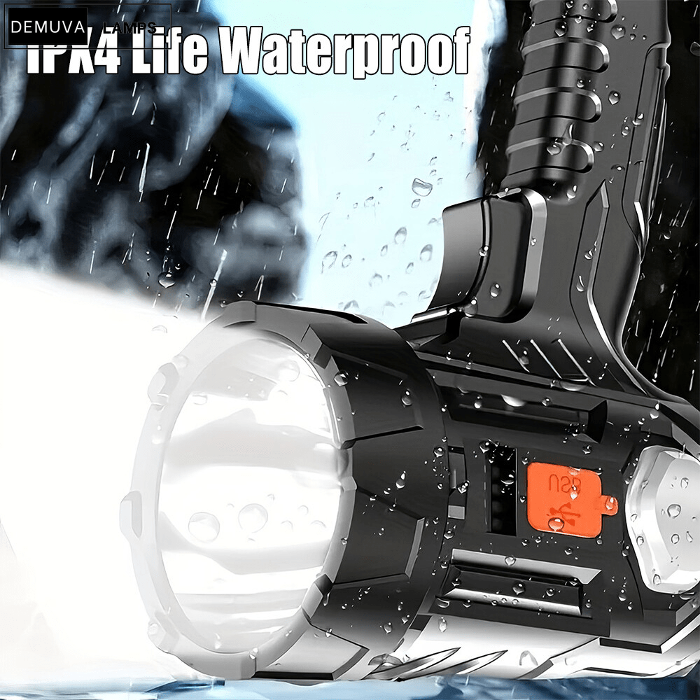 Handheld LED Spotlight Rechargeable Camping Hunting Flashlight Torch Spot Light - Demuva