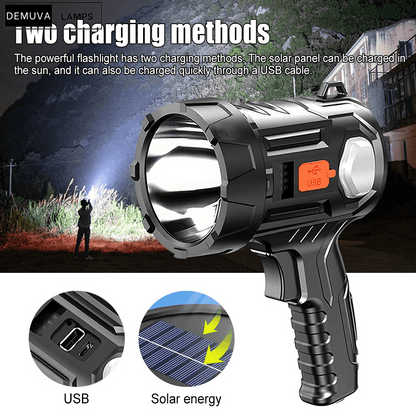 Handheld LED Spotlight Rechargeable Camping Hunting Flashlight Torch Spot Light - Demuva