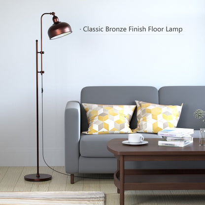Industrial Floor Lamp with Adjustable Height and Lamp Head - Demuva
