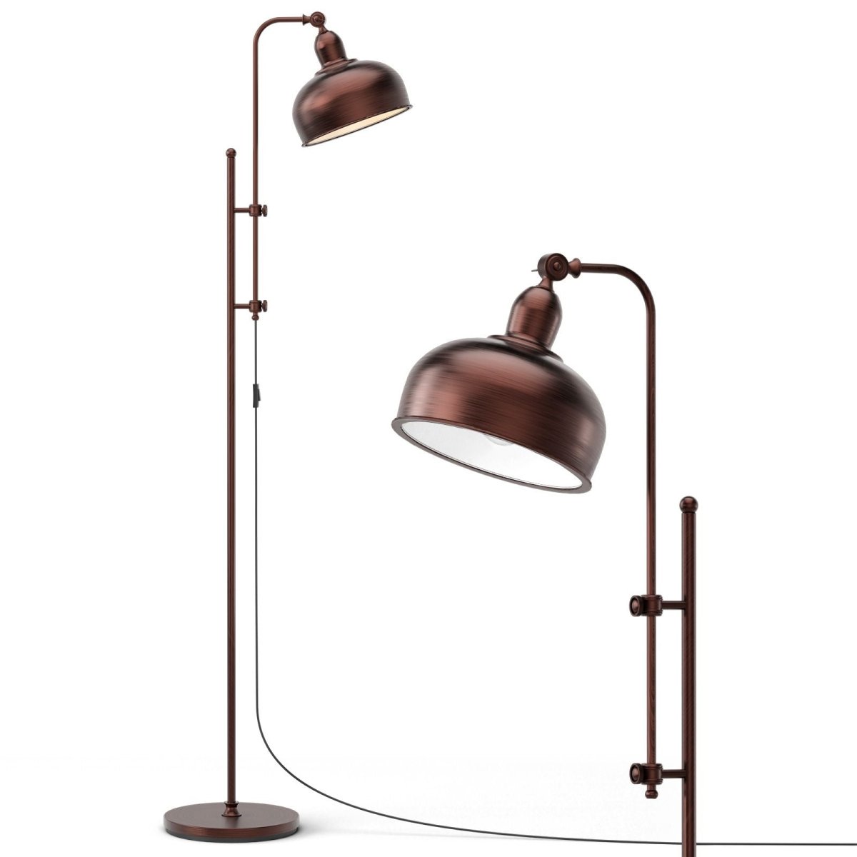 Industrial Floor Lamp with Adjustable Height and Lamp Head - Demuva