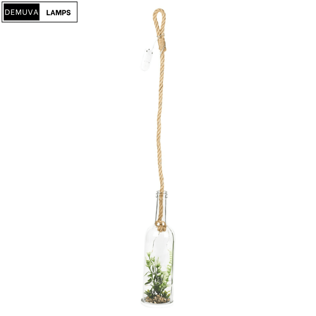 Light up Glass Bottle Flower Plant Decorative Ornament on an LED Rope Home Decor - Demuva