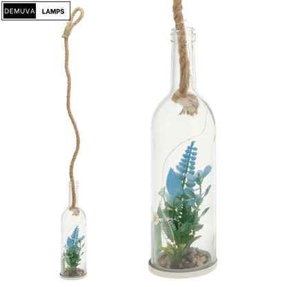 Light up Glass Bottle Flower Plant Decorative Ornament on an LED Rope Home Decor - Demuva