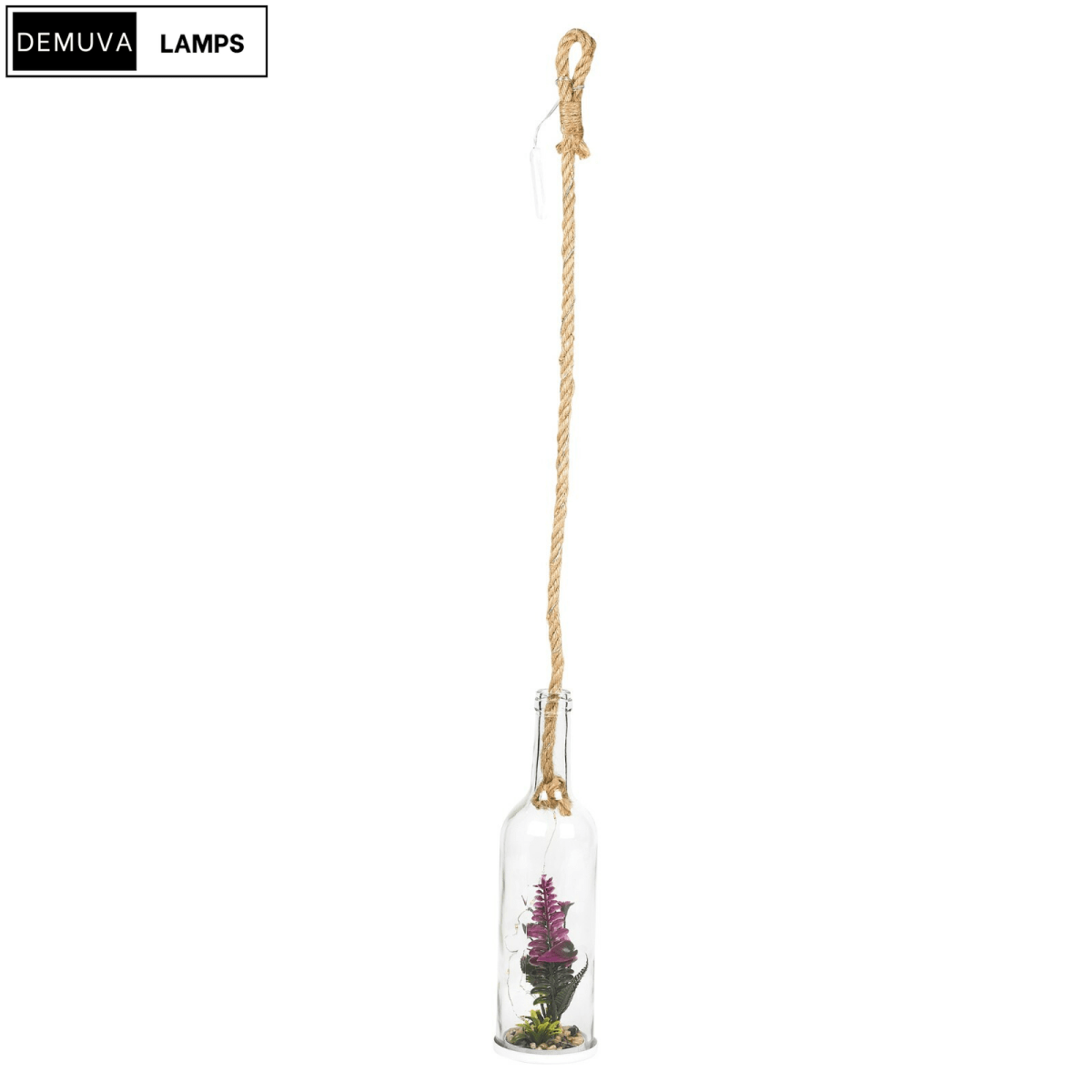 Light up Glass Bottle Flower Plant Decorative Ornament on an LED Rope Home Decor - Demuva