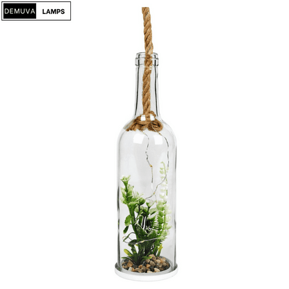 Light up Glass Bottle Flower Plant Decorative Ornament on an LED Rope Home Decor - Demuva