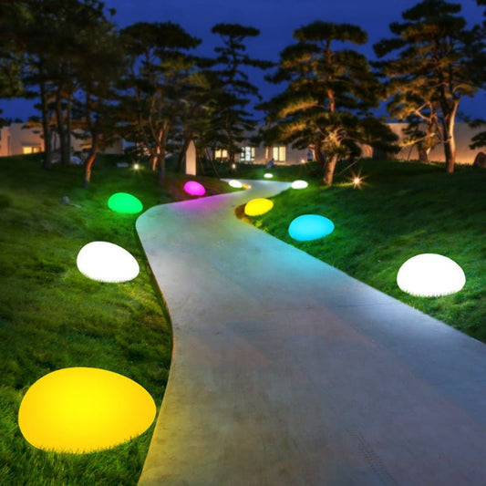 LumaStone Solar LED Garden Stone – Colour - Changing Remote - Controlled Grass Lamp - Demuva