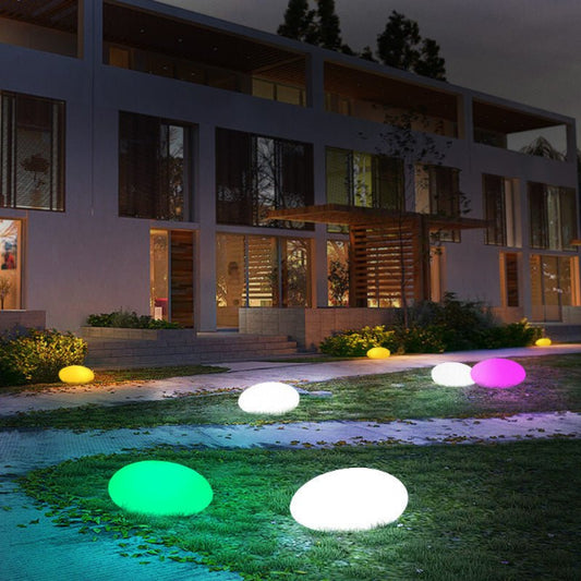LumaStone Solar LED Garden Stone – Colour - Changing Remote - Controlled Grass Lamp - Demuva