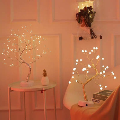 LumiTwig Copper Wire LED Tree Light – USB or Battery - Powered Bedroom & Event Decor Lamp - Demuva