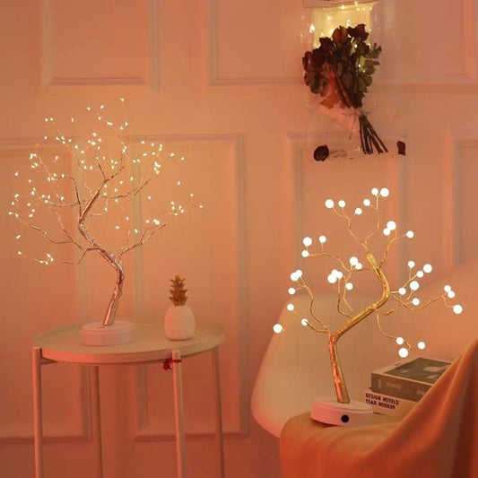 LumiTwig Copper Wire LED Tree Light – USB or Battery - Powered Bedroom & Event Decor Lamp - Demuva