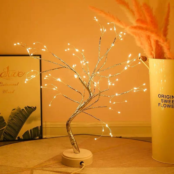 LumiTwig Copper Wire LED Tree Light – USB or Battery - Powered Bedroom & Event Decor Lamp - Demuva