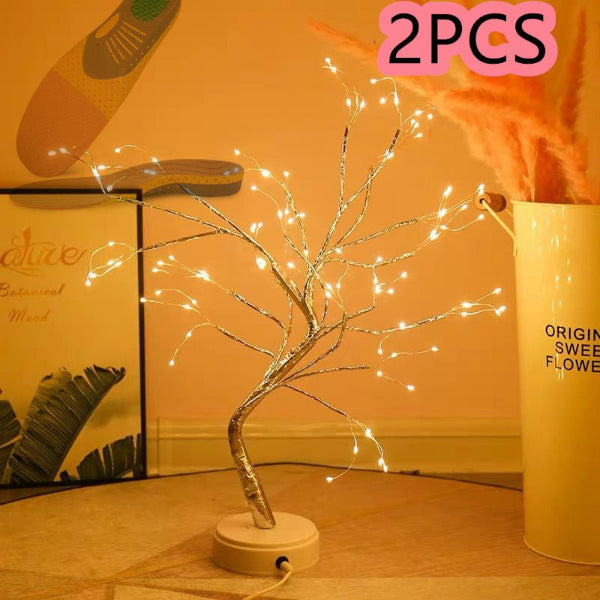 LumiTwig Copper Wire LED Tree Light – USB or Battery - Powered Bedroom & Event Decor Lamp - Demuva