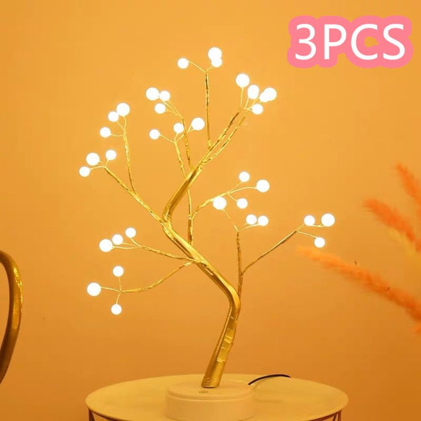 LumiTwig Copper Wire LED Tree Light – USB or Battery - Powered Bedroom & Event Decor Lamp - Demuva