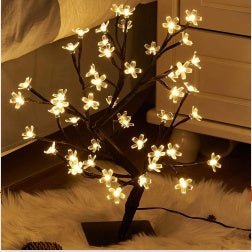 LumiTwig Copper Wire LED Tree Light – USB or Battery - Powered Bedroom & Event Decor Lamp - Demuva
