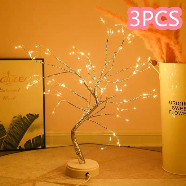 LumiTwig Copper Wire LED Tree Light – USB or Battery - Powered Bedroom & Event Decor Lamp - Demuva