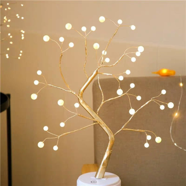 LumiTwig Copper Wire LED Tree Light – USB or Battery - Powered Bedroom & Event Decor Lamp - Demuva