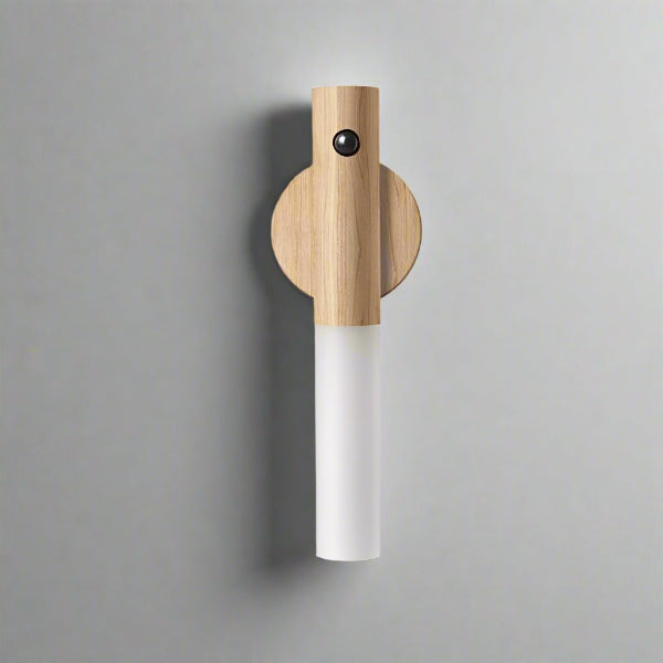 LumoNest Magnetic Wooden Motion Sensor Night Light – USB Rechargeable LED for Hallways, Cabinets & Bedrooms - Demuva