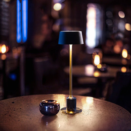 LumoStone Rechargeable LED Table Lamp – Iron & Marble USB - C Desk Light - Demuva