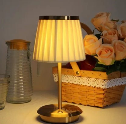 Lunara Antique Gold Cordless Table Lamp – Rechargeable Bedside Light - Demuva