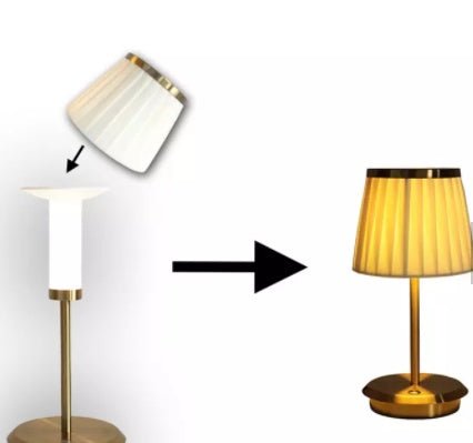 Lunara Antique Gold Cordless Table Lamp – Rechargeable Bedside Light - Demuva