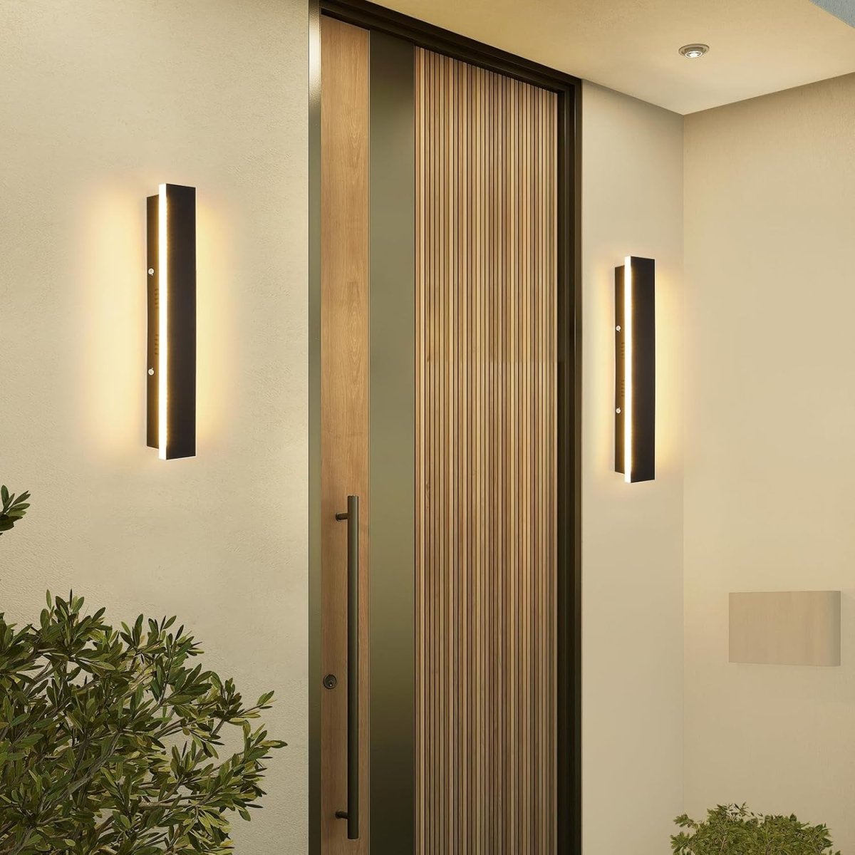 Modern Outdoor Wall Light 40cm Black Minimalist Long Fixture - Demuva