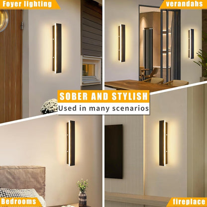 Modern Outdoor Wall Light 40cm Black Minimalist Long Fixture - Demuva