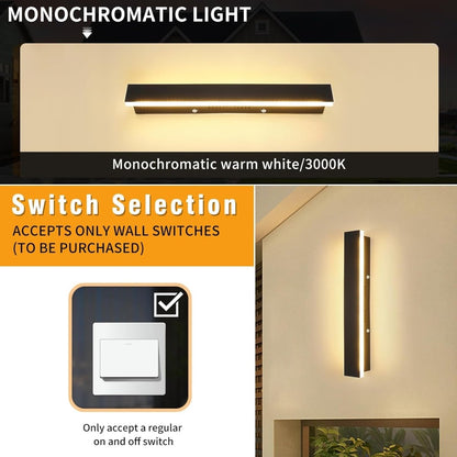 Modern Outdoor Wall Light 40cm Black Minimalist Long Fixture - Demuva