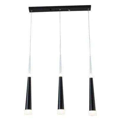 Nordova Single Pendant LED Chandelier – Modern Nordic Dining Light in Black - Demuva