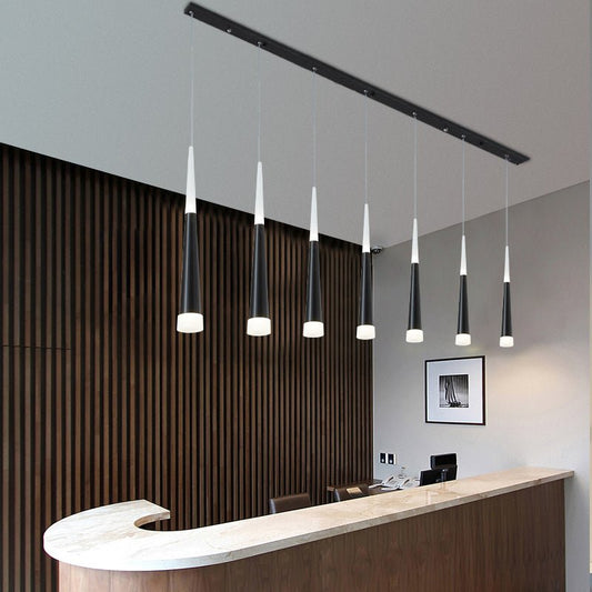 Nordova Single Pendant LED Chandelier – Modern Nordic Dining Light in Black - Demuva