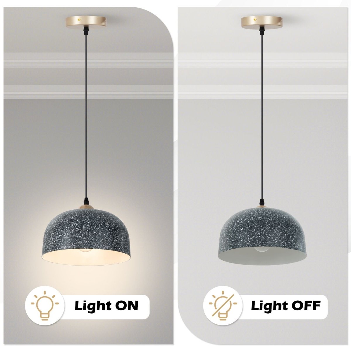Pendant Light Fixture with Adjustable Hanging Cable and E27 Bulb Base - Demuva