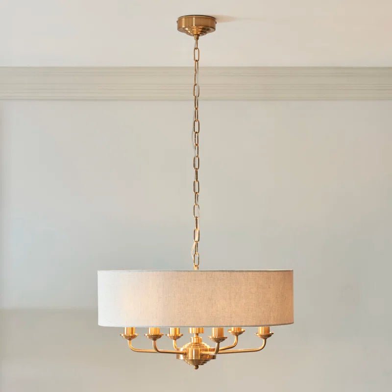 Pendant Light in Vintage Brass and Natural - Demuva