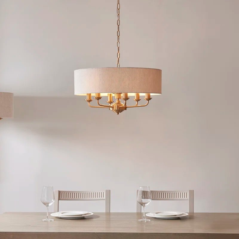 Pendant Light in Vintage Brass and Natural - Demuva
