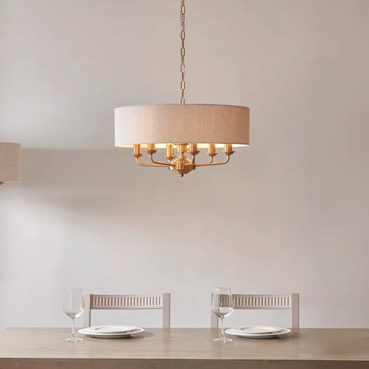 Pendant Light in Vintage Brass and Natural - Demuva