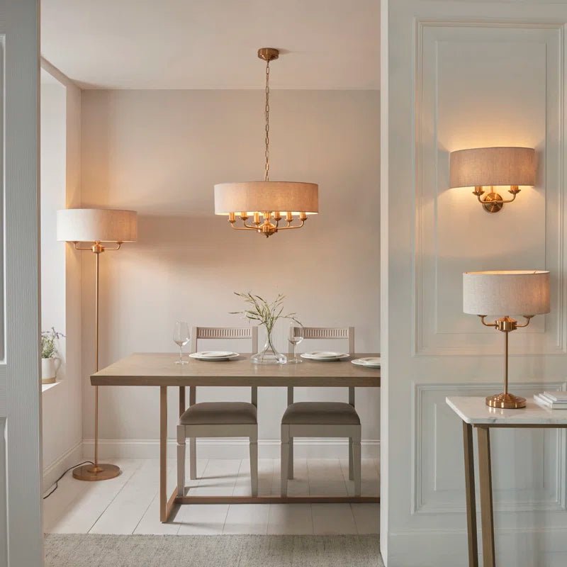 Pendant Light in Vintage Brass and Natural - Demuva