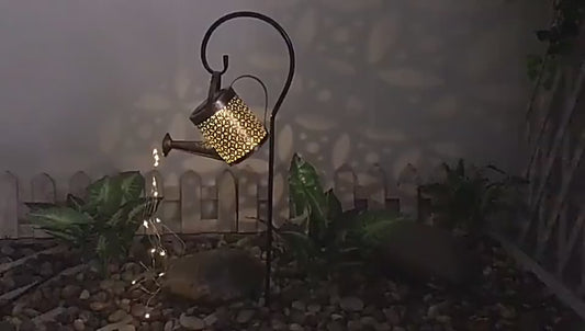 Outdoor Solar Watering Can Ornament Lamp Garden Ar